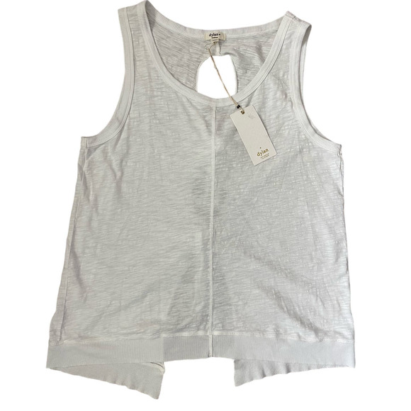 Dylan White Slub Lightweight Cotton Tie Back Tank Size Medium - Picture 2 of 11